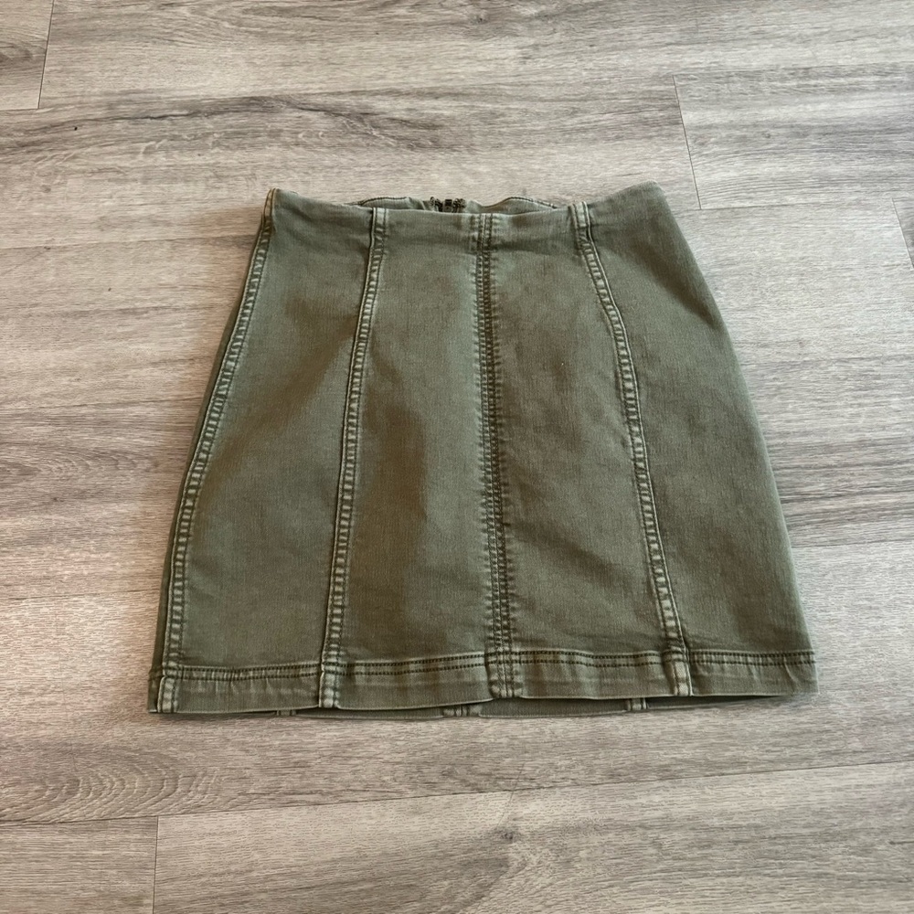 Free People Olive Mini Skirt